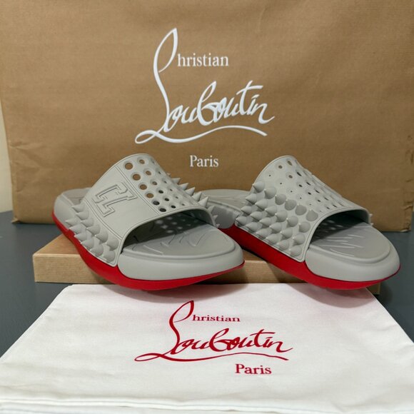 Christian Louboutin Gray Spiked Sandals main image 6